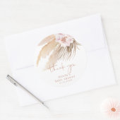 Pampasgras bohemien baby shower ronde sticker (Envelop)