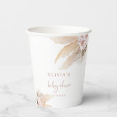 Pampasgras boho baby shower papieren bekers (Achterkant)