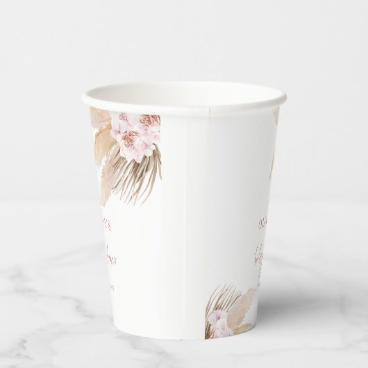 Pampasgras boho baby shower papieren bekers (Rechts)