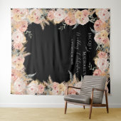 Pampasgras Boho Bloem Roze Rozen Bruiloft Wandkleed (In Situ (horizontaal))