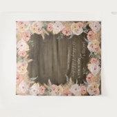 Pampasgras Boho Bloem Roze Rustieke Houten Bruilof Wandkleed (Voorkant (horizontaal))