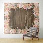 Pampasgras Boho Bloemige Roze Roestige Houten Brui Wandkleed (In Situ (horizontaal))