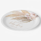 Pampasgras boho bohemian baby shower papieren bordje (Gekanteld)