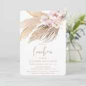 Pampasgras boho bohemian desert luncheon kaart (Staand voorkant)