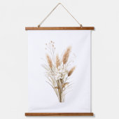 Pampasgras Boho Botanisch Neutraal Decor Hangend Wandkleed (Voorkant)