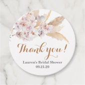 Pampasgras Boho bruiloftsshower favor labels (Voorkant)