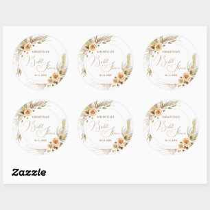 Pampasgras boho elegant tropisch ronde sticker