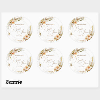 Pampasgras boho elegant tropisch ronde sticker