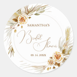 Pampasgras boho elegant tropisch ronde sticker