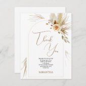 Pampasgras boho elegante bruiloft feest bedankkaart (Voorkant / Achterkant)