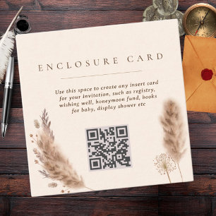 Pampasgras Boho Elegante Trouwdag Informatiekaartje