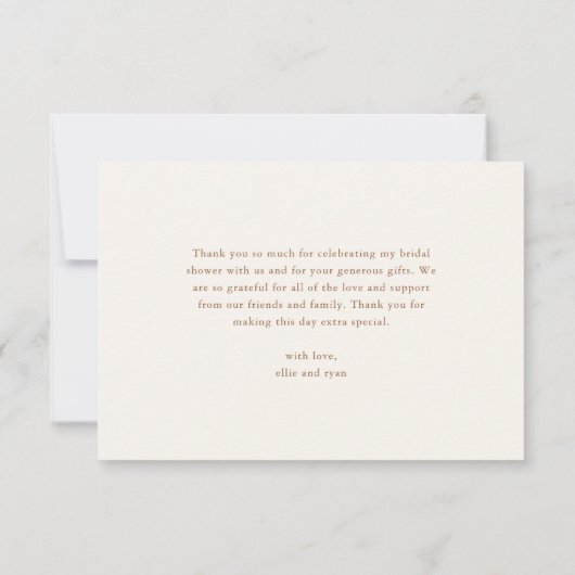 Pampasgras Boho Neutrale Bruidsdouche Bedankkaart (Achterkant)