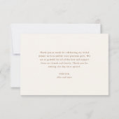 Pampasgras Boho Neutrale Bruidsuitnodiging Bedankkaart (Achterkant)