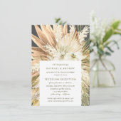 Pampasgras Boho Post Bruiloftsreceptie Alleen Kaart (Staand voorkant)