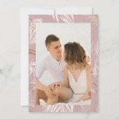 Pampasgras Boho Stof Roze Foto Bruidsdouche Kaart (Achterkant)