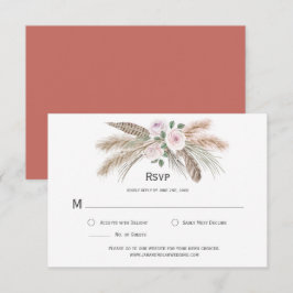 Pampasgras Boho Veren Terracotta Roze Bloemmotief RSVP Kaartje