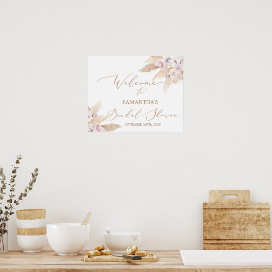 Pampasgras Bruidsdouche Welkomstbord Poster (Keuken)