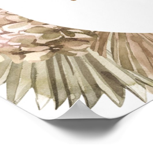 Pampasgras Bruidsshower Welkomstbord Poster (Hoek)