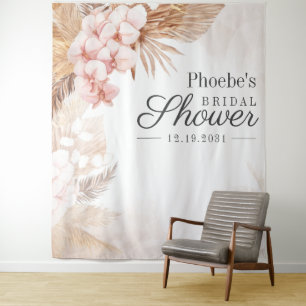 Pampasgras Bruiloftsshower Fotohokje Achtergrond Wandkleed