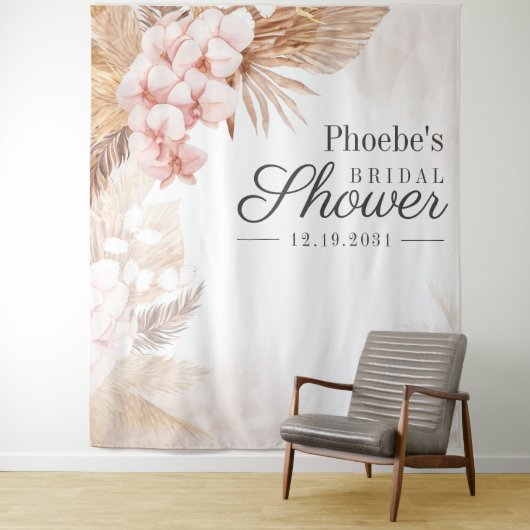 Pampasgras Bruiloftsshower Fotohokje Achtergrond Wandkleed (In situ)