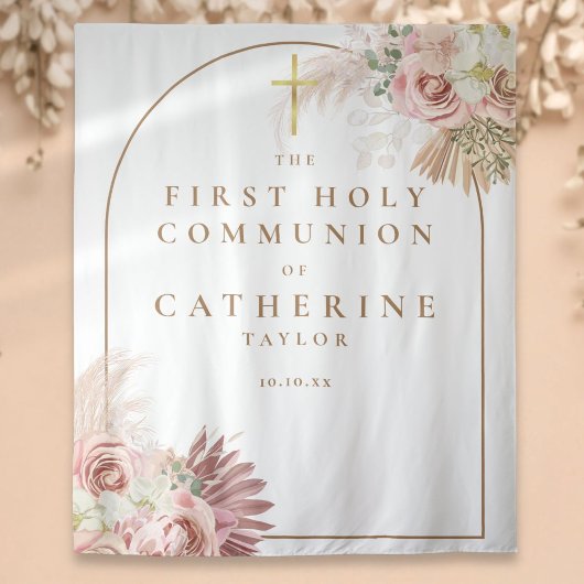 Pampasgras Eerste Communie Foto Achtergrond Wandkleed