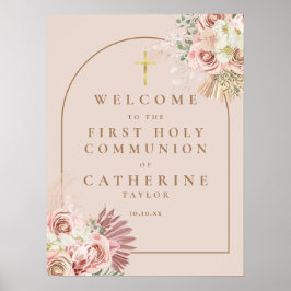 Pampasgras Eerste Communie Welkomstbord Poster