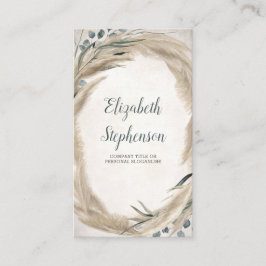 Pampasgras en groen Boho Vintage Visitekaartje