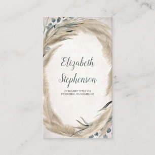 Pampasgras en groen Boho Vintage Visitekaartje