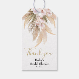 Pampasgras en Orchidee Chic Vrijgezellenfeest labe Cadeaulabel