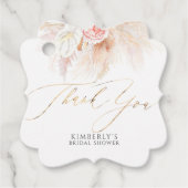 Pampasgras en Roze Bloemen Dank Je Bedankjes Labels (Voorkant)