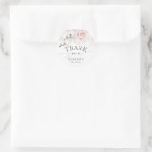 Pampasgras en roze bloemen Tropisch Ronde Sticker (Tas)