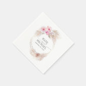 Pampasgras en Roze Orchideeën Bloemen Tropisch Servet (Hoek)