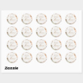 Pampasgras en Witte Bloemen Boho Elegant Ronde Sticker (Vel)