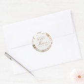 Pampasgras en Witte Bloemen Boho Elegant Ronde Sticker (Envelop)