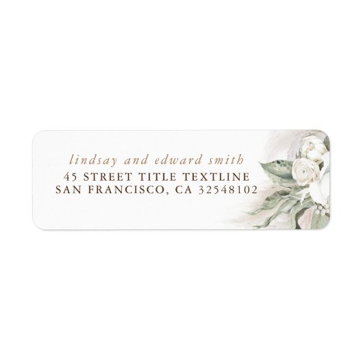 Pampasgras en Witte Bloemen Boho Etiket (Voorkant)