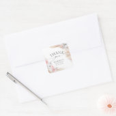 Pampasgras en witte orchidee Tropisch Vierkante Sticker (Envelop)