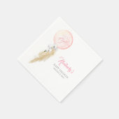 Pampasgras en witte orchideeën ballon Baby shower Servet (Hoek)