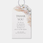 Pampasgras en witte orchideeën dank u cadeaulabel (Voorkant)