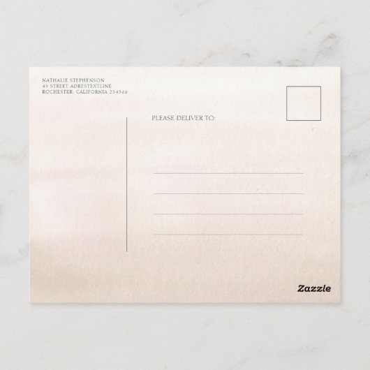 Pampasgras en witte orchideeën slaan de datum op briefkaart (Achterkant)