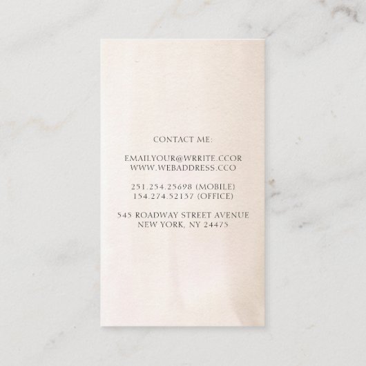 Pampasgras en witte orchideeën Tropische bladeren Visitekaartje (Achterkant)