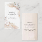 Pampasgras en witte orchideeën Tropische bladeren Visitekaartje (Voorkant / Achterkant)