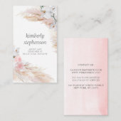 Pampasgras en witte orchideeën Tropische bladeren Visitekaartje (Voorkant / Achterkant)