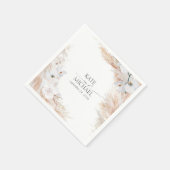 Pampasgras en witte orchideeën Tropische bruiloft Servet (Hoek)