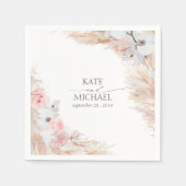 Pampasgras en witte orchideeën Tropische bruiloft Servet (Voorkant)