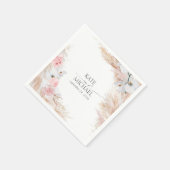 Pampasgras en witte orchideeën Tropische bruiloft Servet (Hoek)