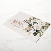 Pampasgras eucalyptus donkere moderne boho folie feestdagenkaart (Gedraaid)