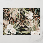 Pampasgras eucalyptus donkere moderne boho folie feestdagenkaart (Achterkant)