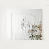 Pampasgras eucalyptus moderne salie groene verjaar wandkleed (Voorkant (horizontaal))