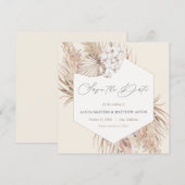 Pampasgras Gedroogde Botanische Zeshoek Save The D Save The Date (Voorkant / Achterkant)