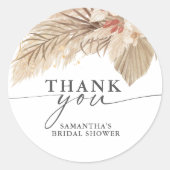 Pampasgras Gedroogde Palm Ronde Sticker (Voorkant)